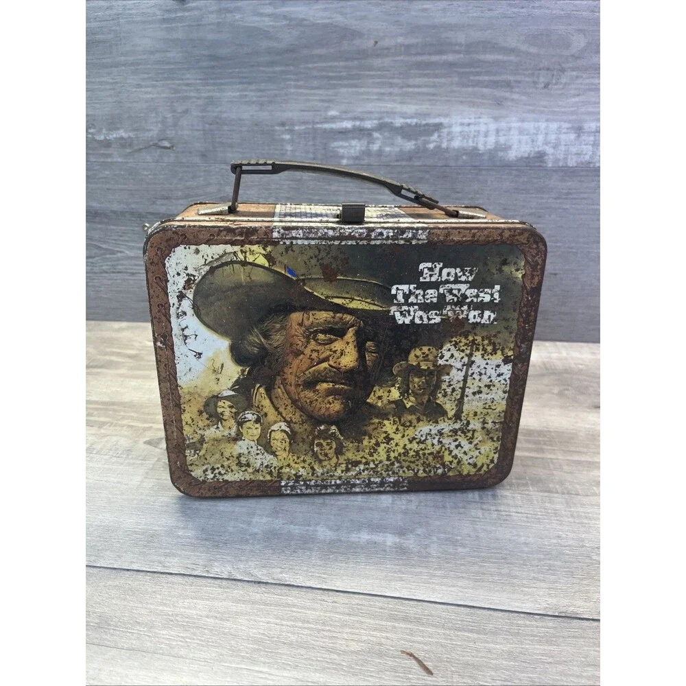 Vintage Lunch box How The West Was Won Hit Tv Show Aladdin Metal 1978